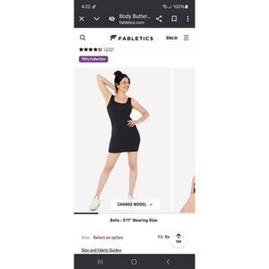 New 3X Fabletics Yitty Black Body Butter Tank Mini Dress Sleeveless Sundress NWT